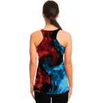 Red And Blue Twin Flame Print Women's Racerback Tank Top