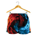 Red And Blue Twin Flame Print Women's Shorts