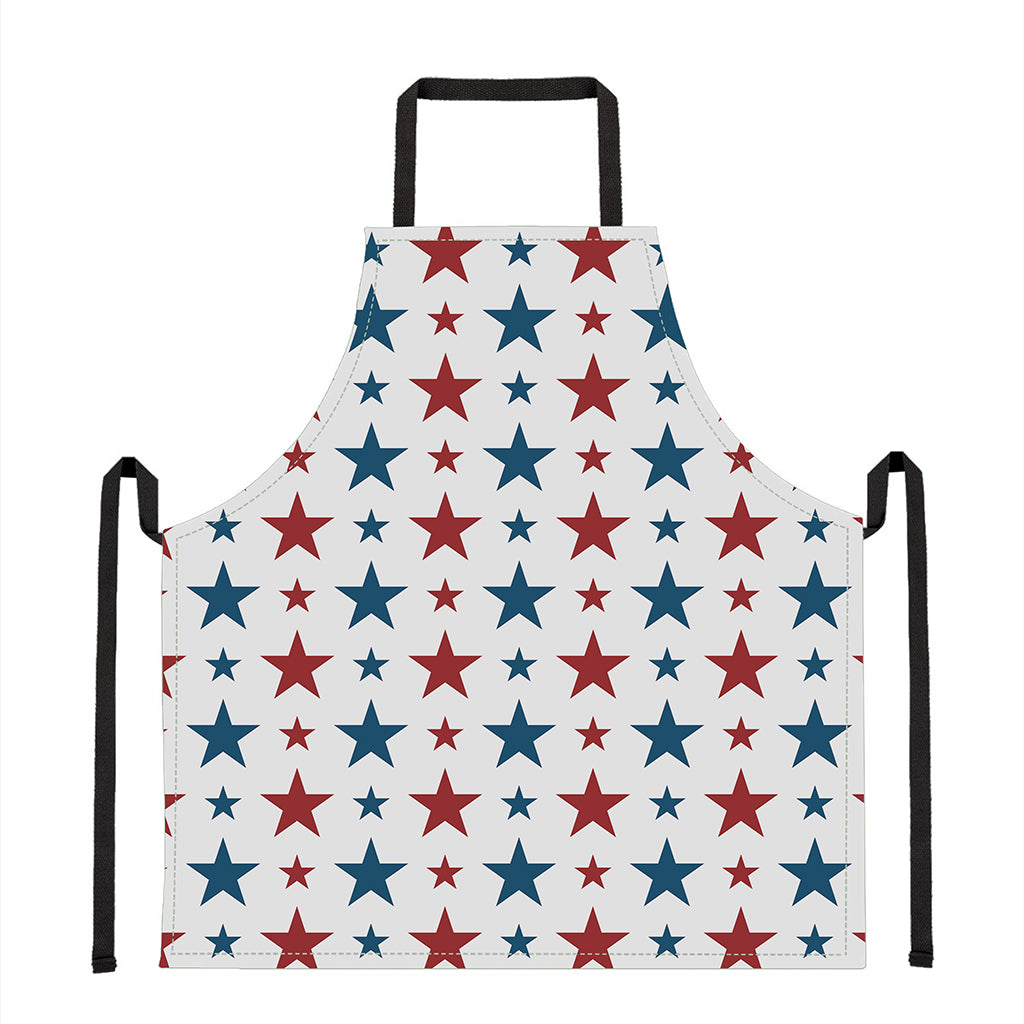 Red And Blue USA Star Pattern Print Apron