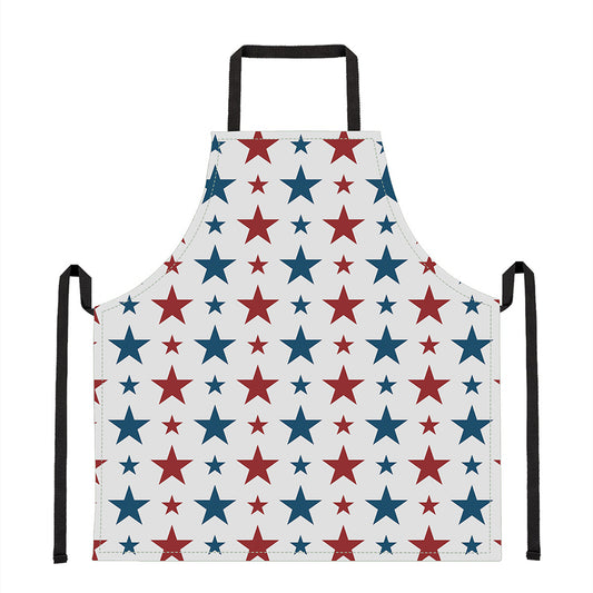 Red And Blue USA Star Pattern Print Apron