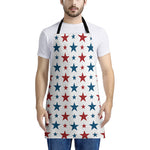 Red And Blue USA Star Pattern Print Apron