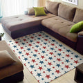 Red And Blue USA Star Pattern Print Floor Mat
