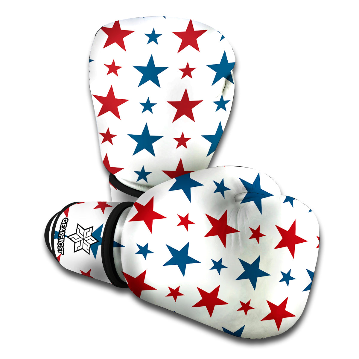 Red And Blue USA Star Pattern Print Boxing Gloves