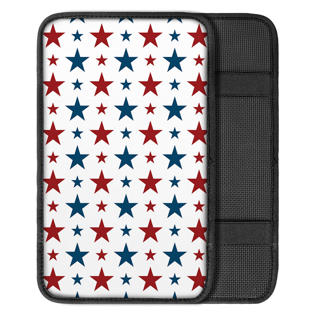 Red And Blue USA Star Pattern Print Car Center Console Cover