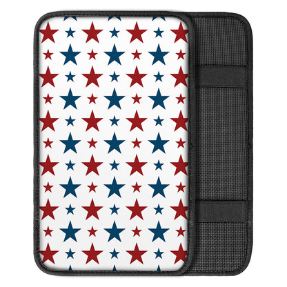 Red And Blue USA Star Pattern Print Car Center Console Cover