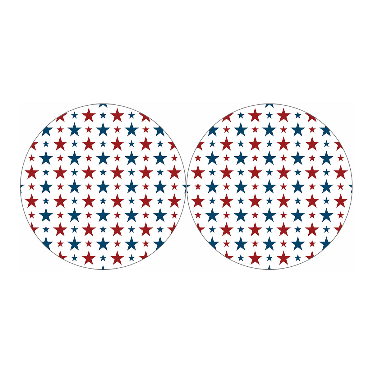 Red And Blue USA Star Pattern Print Car Coasters