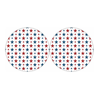 Red And Blue USA Star Pattern Print Car Coasters