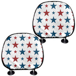 Red And Blue USA Star Pattern Print Car Headrest Covers