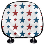 Red And Blue USA Star Pattern Print Car Headrest Covers