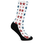 Red And Blue USA Star Pattern Print Crew Socks