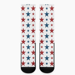 Red And Blue USA Star Pattern Print Crew Socks