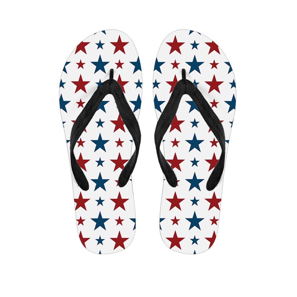 Red And Blue USA Star Pattern Print Flip Flops