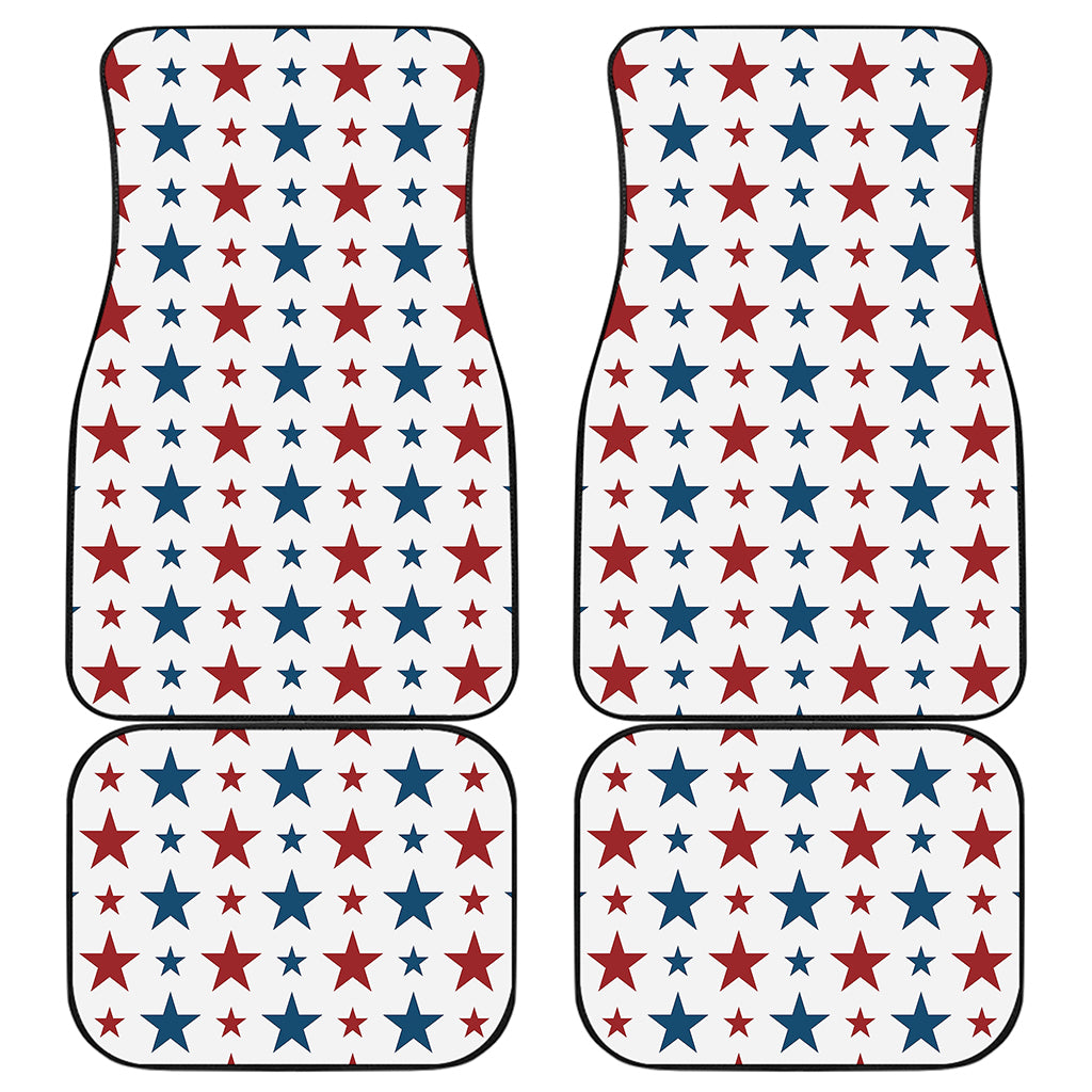 Red And Blue USA Star Pattern Print Front and Back Car Floor Mats
