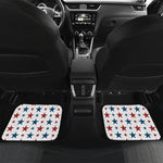 Red And Blue USA Star Pattern Print Front and Back Car Floor Mats