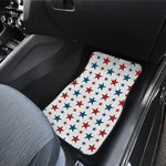 Red And Blue USA Star Pattern Print Front and Back Car Floor Mats