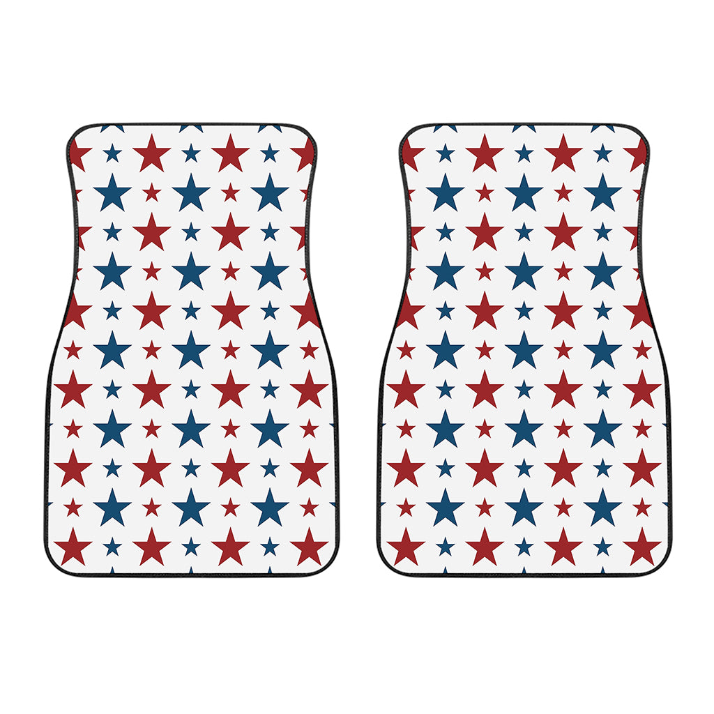 Red And Blue USA Star Pattern Print Front Car Floor Mats