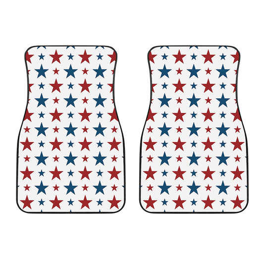 Red And Blue USA Star Pattern Print Front Car Floor Mats