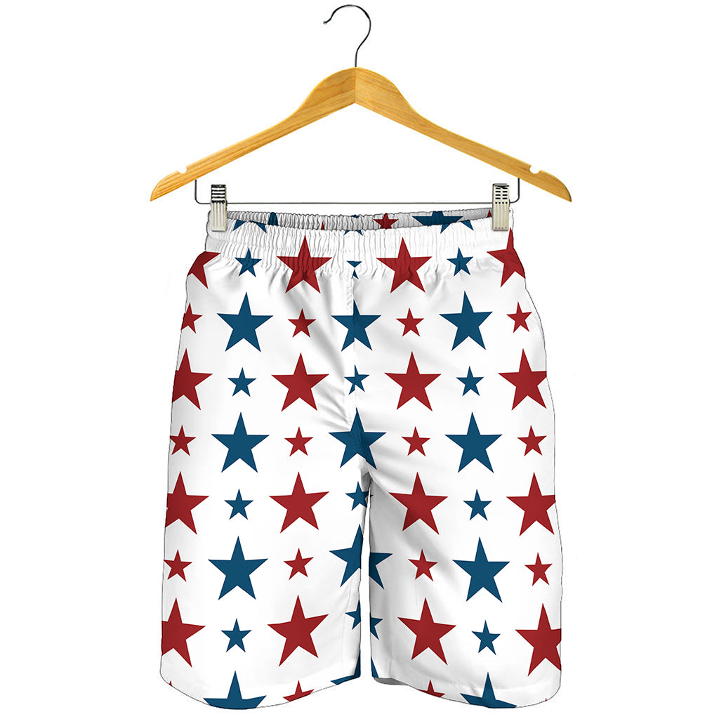 Red And Blue USA Star Pattern Print Men's Shorts