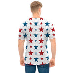 Red And Blue USA Star Pattern Print Men's T-Shirt
