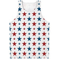 Red And Blue USA Star Pattern Print Men's Tank Top