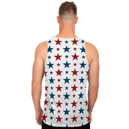 Red And Blue USA Star Pattern Print Men's Tank Top
