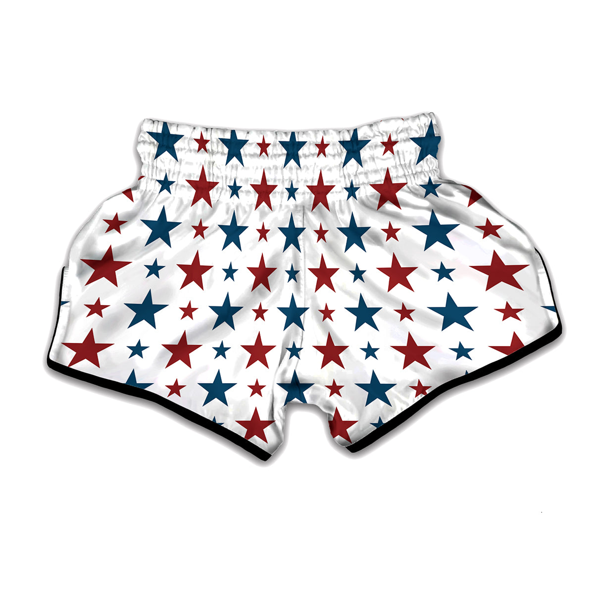 Red And Blue USA Star Pattern Print Muay Thai Boxing Shorts