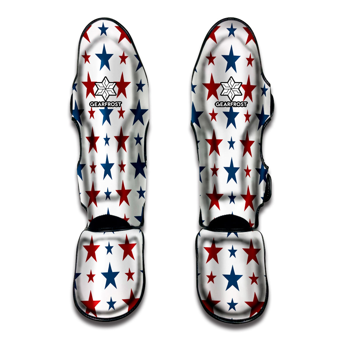 Red And Blue USA Star Pattern Print Muay Thai Shin Guard