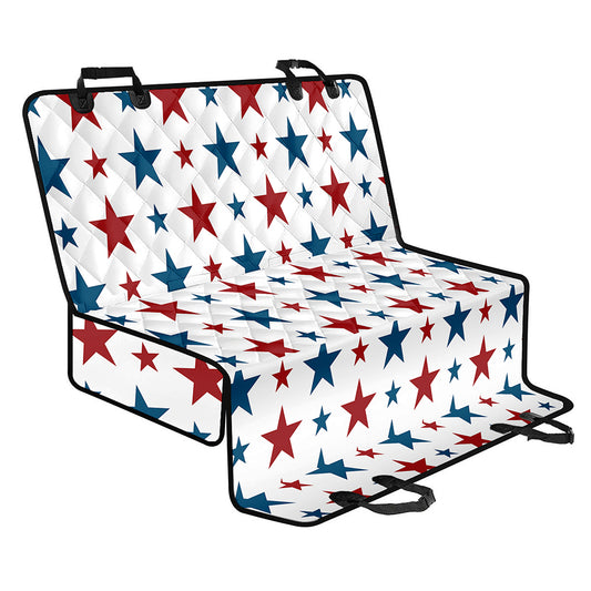 Red And Blue USA Star Pattern Print Pet Car Back Seat Cover