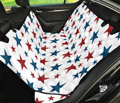 Red And Blue USA Star Pattern Print Pet Car Back Seat Cover