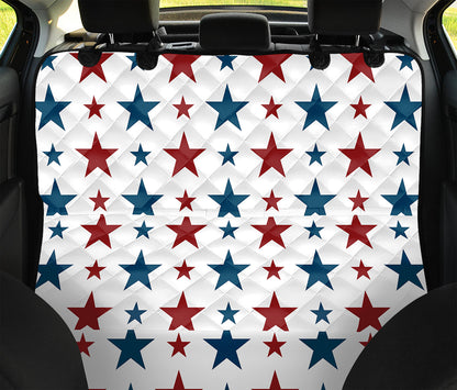Red And Blue USA Star Pattern Print Pet Car Back Seat Cover