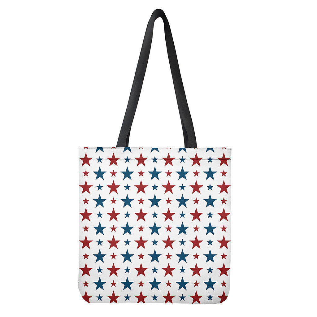Red And Blue USA Star Pattern Print Tote Bag