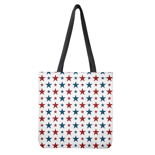 Red And Blue USA Star Pattern Print Tote Bag