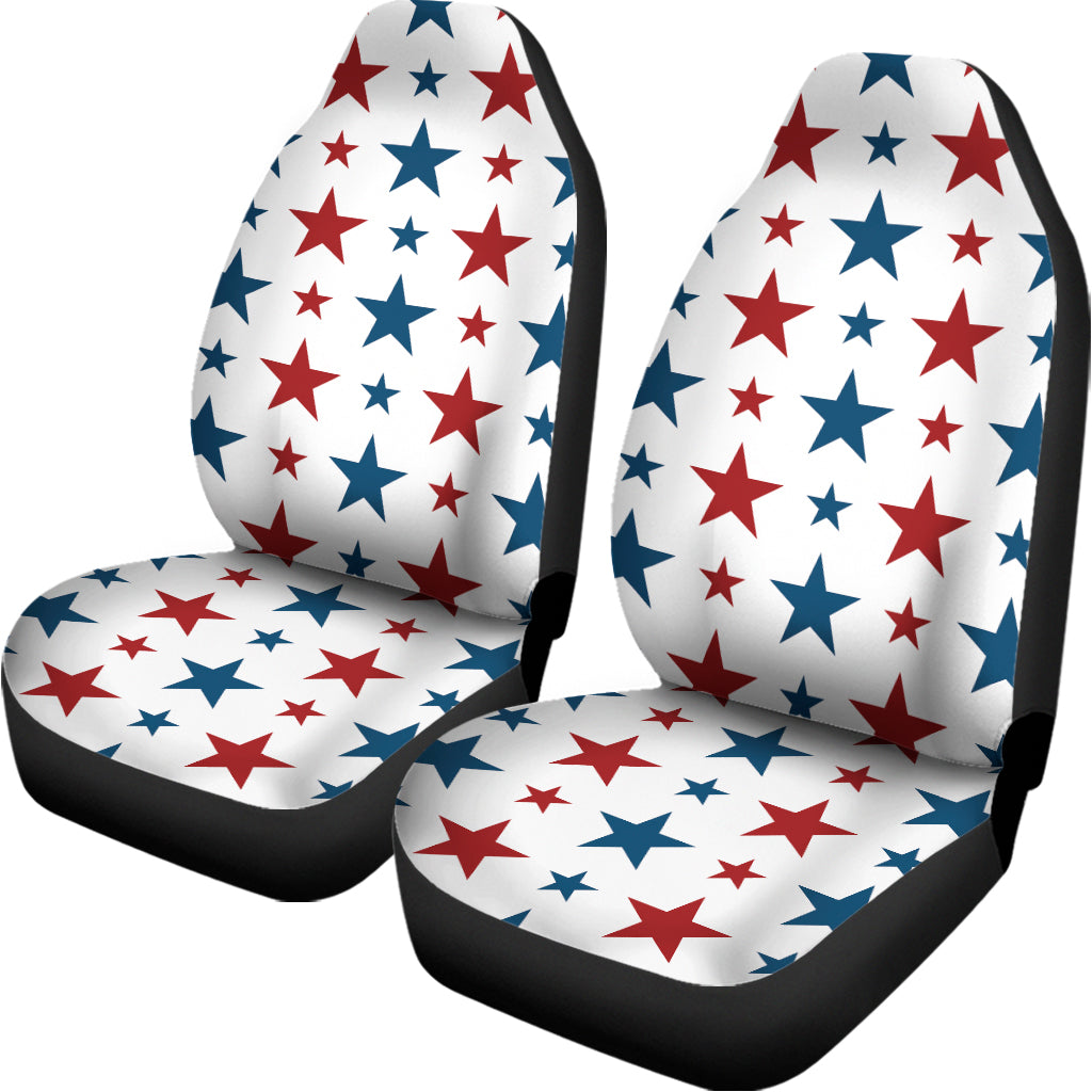 Red And Blue USA Star Pattern Print Universal Fit Car Seat Covers