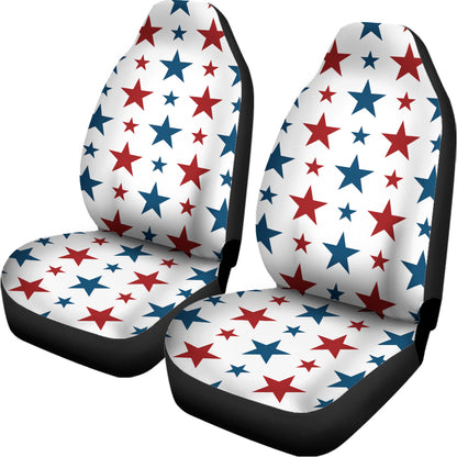 Red And Blue USA Star Pattern Print Universal Fit Car Seat Covers