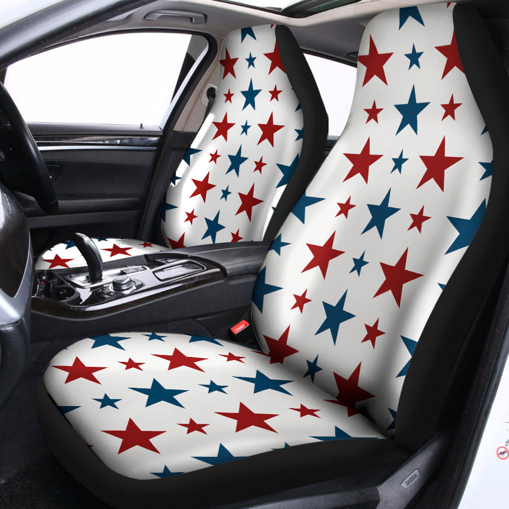 Red And Blue USA Star Pattern Print Universal Fit Car Seat Covers