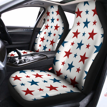 Red And Blue USA Star Pattern Print Universal Fit Car Seat Covers