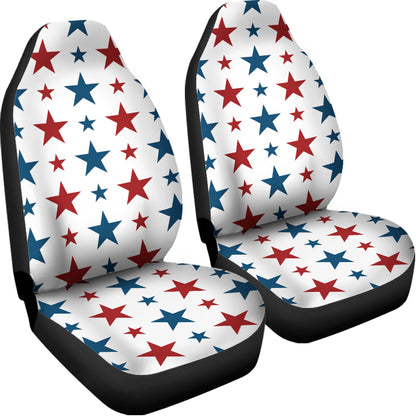 Red And Blue USA Star Pattern Print Universal Fit Car Seat Covers