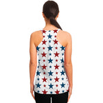 Red And Blue USA Star Pattern Print Women's Racerback Tank Top