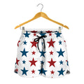 Red And Blue USA Star Pattern Print Women's Shorts
