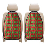 Red And Green Argyle Pattern Print Car Seat Organizers