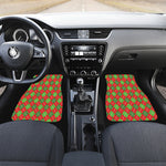 Red And Green Argyle Pattern Print Front Car Floor Mats