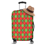 Red And Green Argyle Pattern Print Luggage Cover