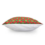 Red And Green Argyle Pattern Print Pillow Cover
