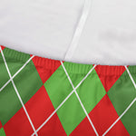 Red And Green Argyle Pattern Print Sofa Cover