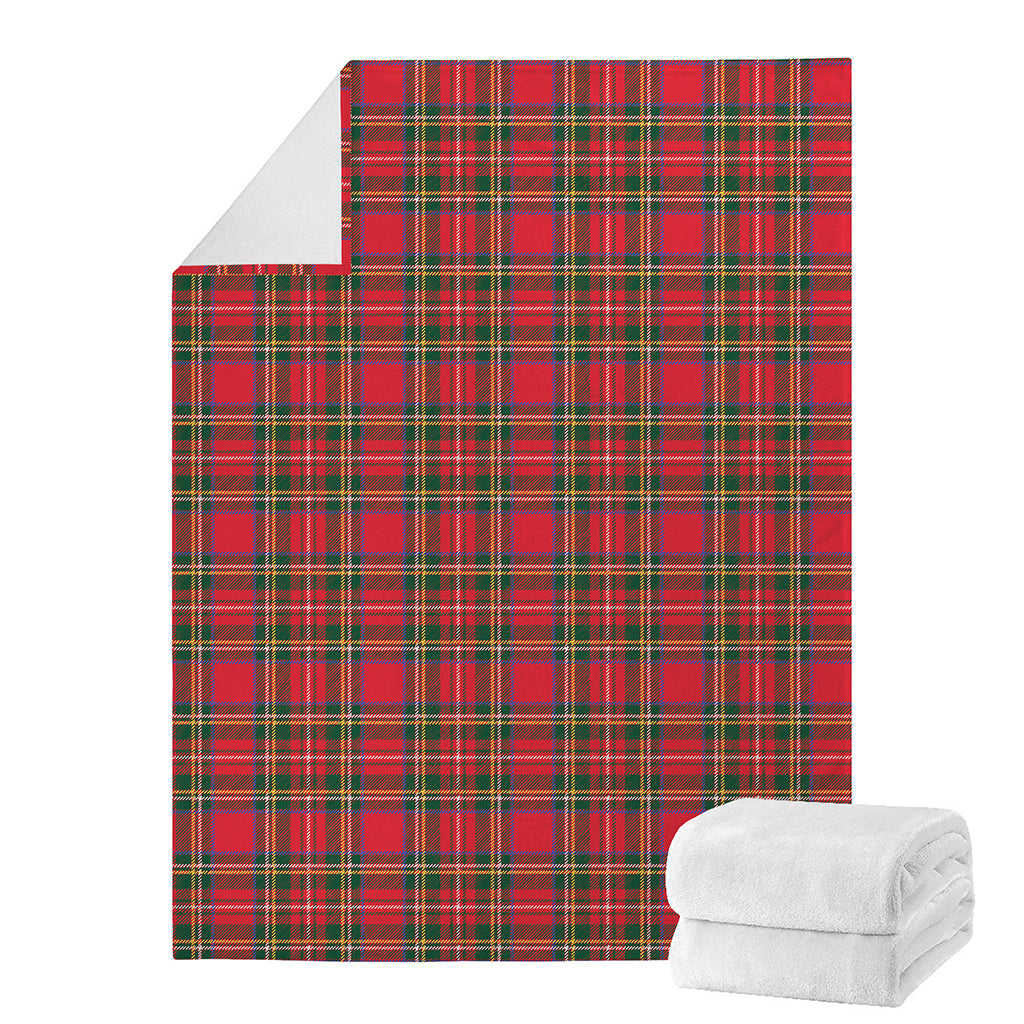 Red And Green Scottish Tartan Print Blanket