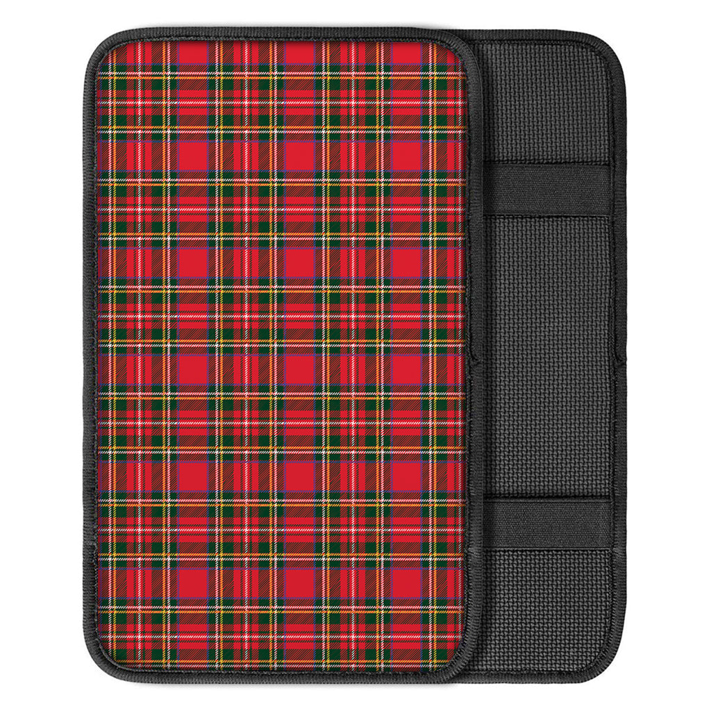 Red And Green Scottish Tartan Print Car Center Console Cover