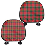 Red And Green Scottish Tartan Print Car Headrest Covers