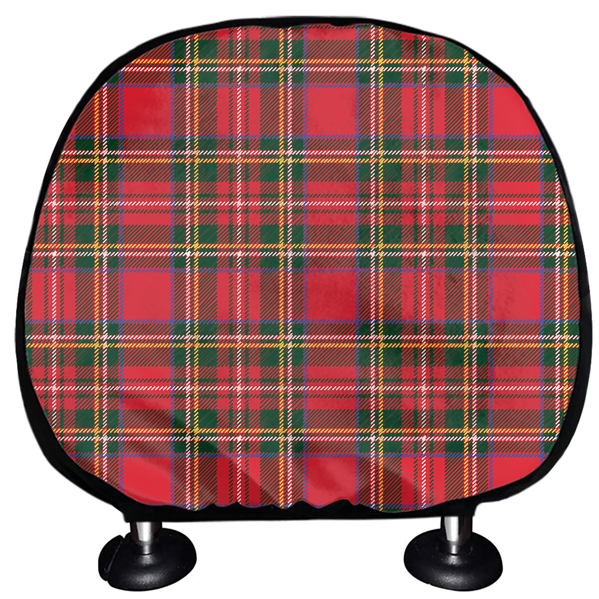 Red And Green Scottish Tartan Print Car Headrest Covers