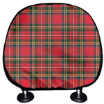 Red And Green Scottish Tartan Print Car Headrest Covers