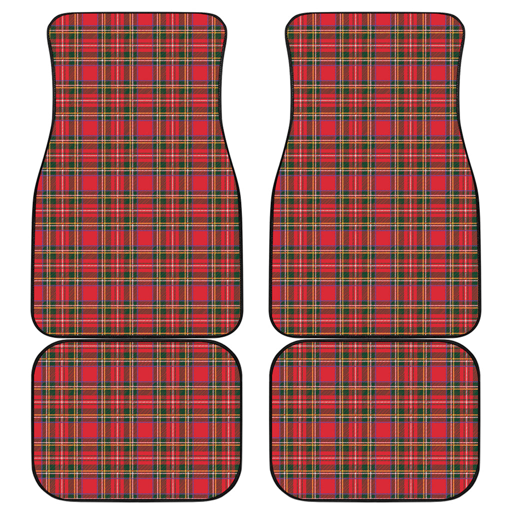 Red And Green Scottish Tartan Print Front and Back Car Floor Mats